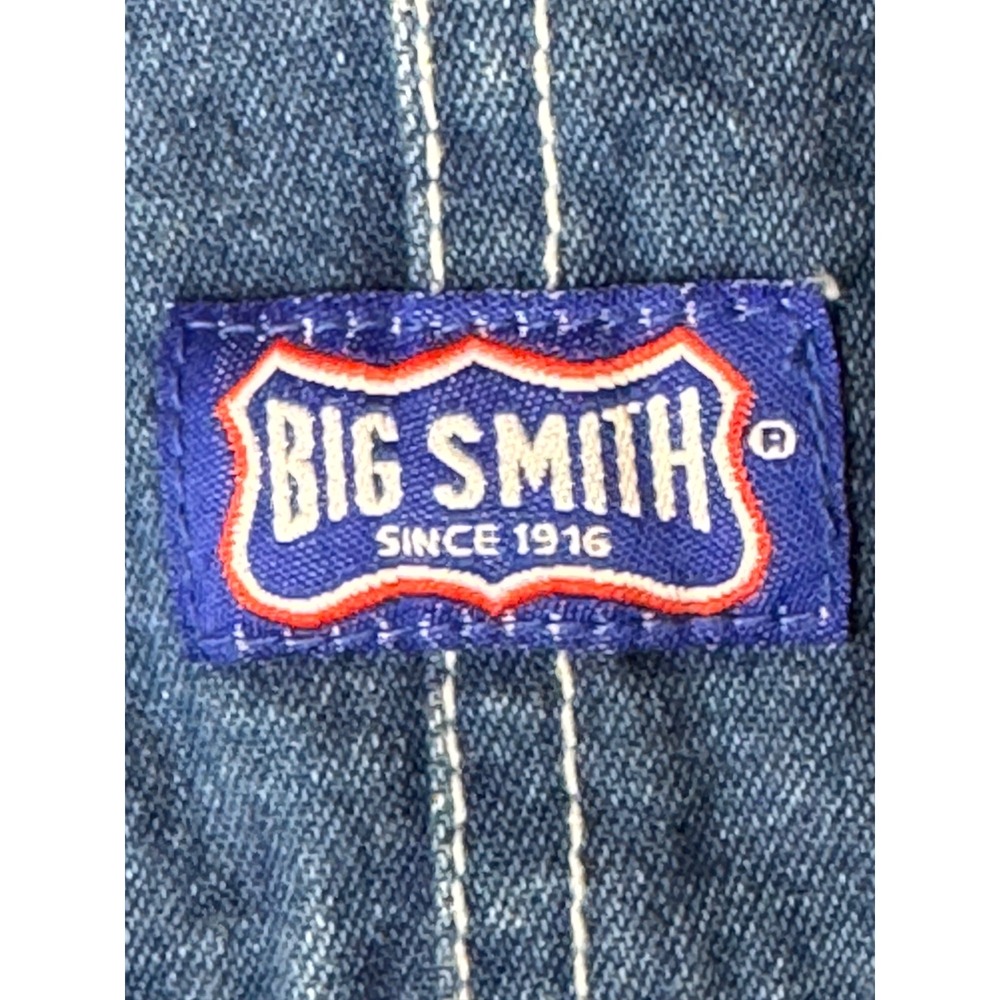 Big Smith Overalls Men 34‎ Blue Medium Wash Denim Bib Carpenter Cargo Y2K Work - Picture 8 of 12